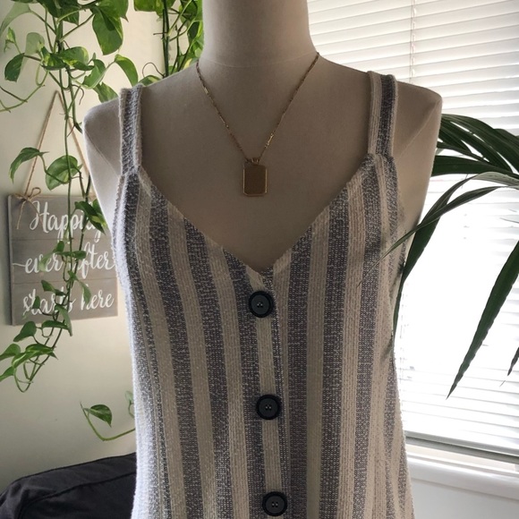Zara Dress Cream Stripes Size M - Picture 7 of 7